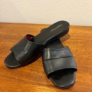 Daniel Green Slides Womens Size 7.5N Narrow Black Open Toe Comfort